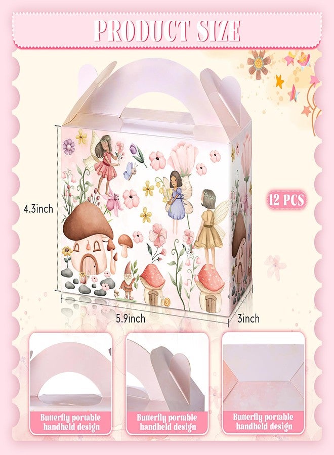 Dinifee 12 Pcs Fairy Party Favor Boxes Floral Fairy Treat Boxes Butterfly Fairy Theme Gift Boxes for Girl Fairies Birthday Baby Shower Party Supplies Garden Decorations - Image 2